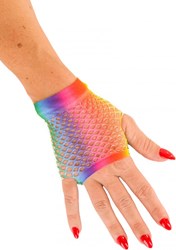 Nethandschoenen Vingerloos Kort Rainbow-Regenboog