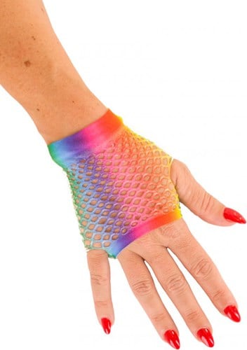 Nethandschoenen Vingerloos Kort Rainbow-Regenboog