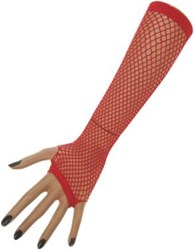 Nethandschoenen Vingerloos Lang Rood
