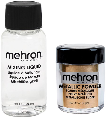 Mehron Metallic Powder Gold + Mixing Liquid