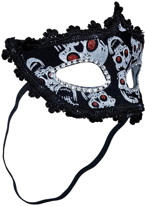 Halloween Oogmasker Skulls met Glitter (zijkant)