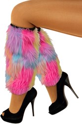 Pluche Beenwarmers Regenboog Pastel