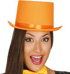 Hoge Hoed Satijn Oranje