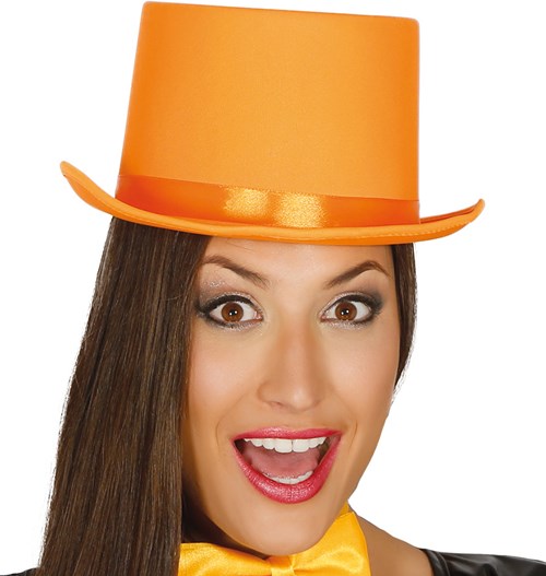 Hoge Hoed Satijn Oranje