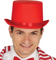 Hoge Hoed Satijn Rood