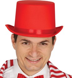 Hoge Hoed Satijn Rood