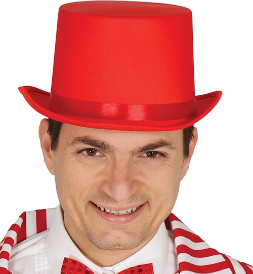 Hoge Hoed Satijn Rood