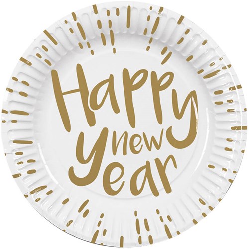 Bordjes Happy New Year 23cm - 10st.