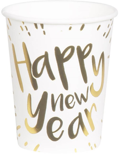 Bekers Happy New Year 25cl - 6st.