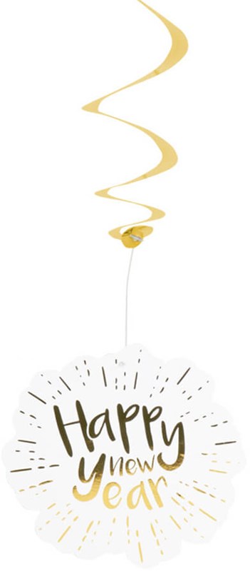 Hangdecoratie Swirls Happy New Year - 2st. (detail)