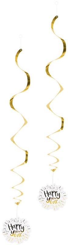 Hangdecoratie Swirls Happy New Year - 2st.