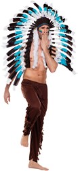 Indianentooi Opperhoofd Snow Wolf Zwart-Wit-Aqua