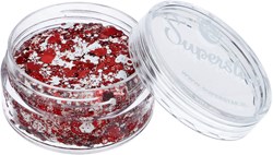 Superstar Chunky Glitter Cream Red & White - 10ml