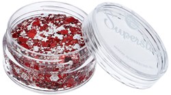Superstar Chunky Glitter Cream Red & White - 10ml