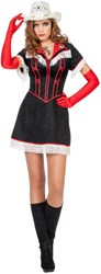  Damesjurkje Cowgirl Zwart/Rood   