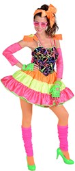 Eighties Disco Jurk Fluor Neon voor dames