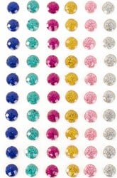Body Jewel Rondje Glitter 6mm 6 Kleuren 60st.