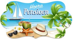 Deurbord Pensioen Hoera (44x22cm)