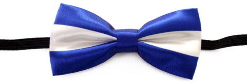 Strikje Satijn Luxe Blauw-Wit (2)