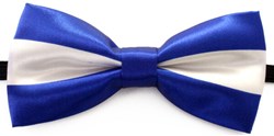 Strikje Satijn Luxe Blauw-Wit