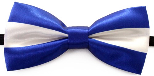 Strikje Satijn Luxe Blauw-Wit