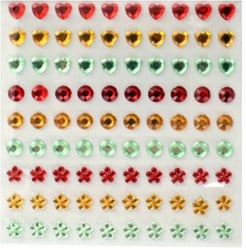 Body Jewel Assorti 6mm Rood-Geel Groen 90st.