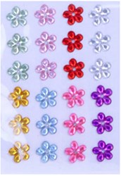 Body Jewel Bloemetjes 10mm Assorti Kleur 24st.