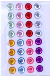 Body Jewel Rondjes 10mm Assorti Kleur 32st.