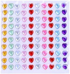 Body Jewel Hartjes 6mm Assorti Kleur 100st.