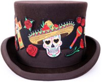 Hoedenband Applicatie Day of the Dead (65cm) (voorbeeld 2)