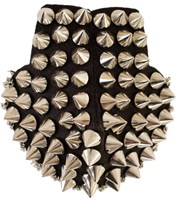 Epaulettenkapje met Spikes en Kettingen Zilver (2st) (bovenkant)