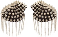 Epaulettenkapje met Spikes en Kettingen Zilver (2st)