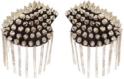 Epaulettenkapje met Spikes en Kettingen Zilver (2st)