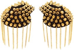 Epaulettenkapje met Spikes en Kettingen Goud (2st)