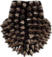 Epaulettenkapje met Spikes/Kettingen Metallic Grijs (bovenkant)