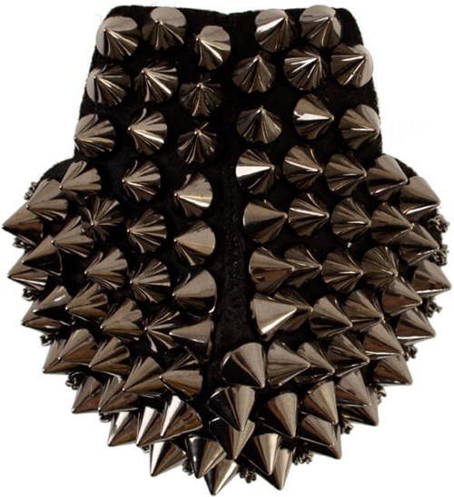 Epaulettenkapje met Spikes/Kettingen Metallic Grijs (bovenkant)