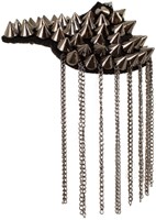 Epaulettenkapje met Spikes/Kettingen Metallic Grijs (zijkant)