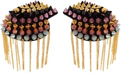 Epaulettenkapje met Spikes en Kettingen Multi (2st)