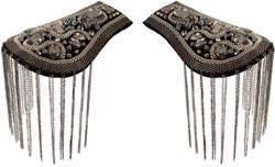 Epaulettenkapje met Stenen en Kettingen (2st)