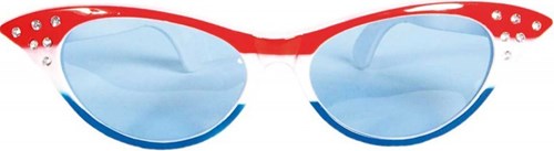 Bril Lady XXL Rood Wit Blauw