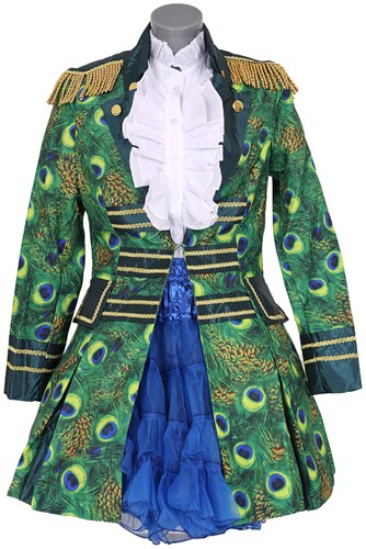 Dames Carnavalsjas Peacock Lang Luxe