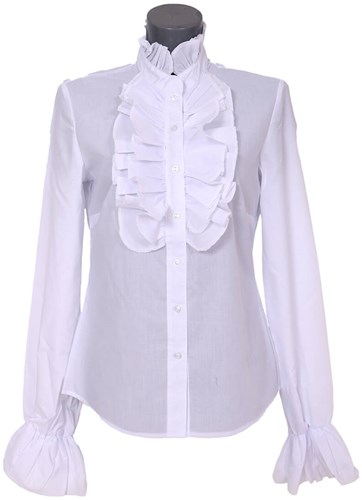 Witte Dames Blouse met Ruches