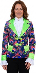 Dames Carnavalsjas Neon Pauw
