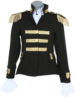 Dames Carnavalsjas Zwart-Goud Luxe (voorkant)