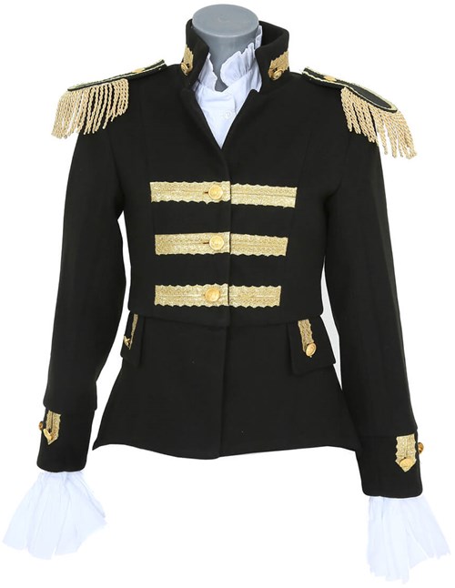 Dames Carnavalsjas Zwart-Goud Luxe (voorkant)