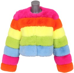 Regenboog Bontjas Luxe