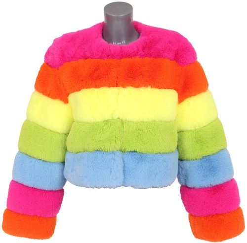 Regenboog Bontjas Luxe