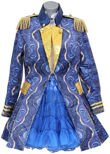 Carnavalsjas Dames Crystal Blauw-Goud
