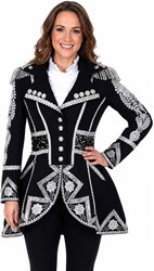 Carnavalsjas Dames Zilver-Zwart Luxe