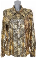 Heren Disco Blouse Goud-Zwart